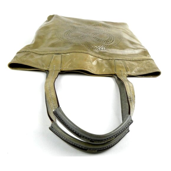 Coach Vintage Op Art Taupe Patent Leather Tote 17020 - Picture 7 of 16